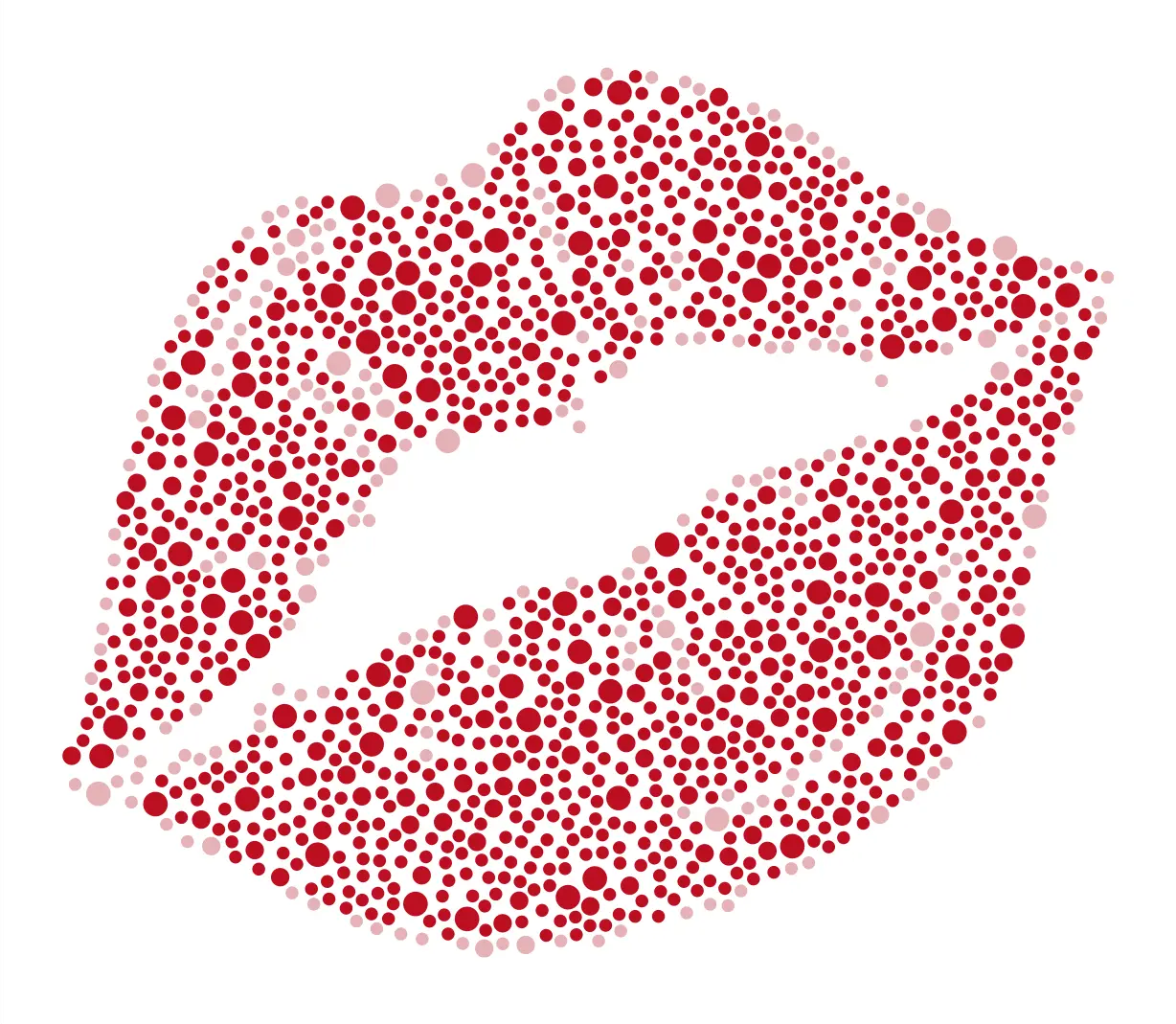 Rhinestone pattern of lips